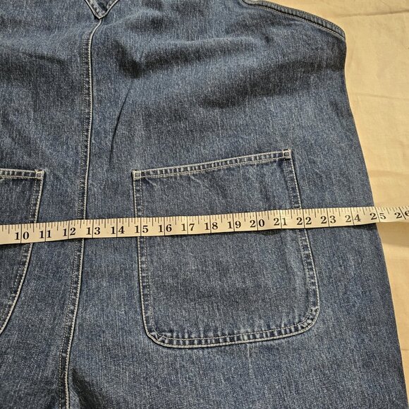 NEW Vtg 1990 Elisabeth Liz Claiborne Blue Jean Bibs Denim Overalls Sz 18 - Picture 5 of 9